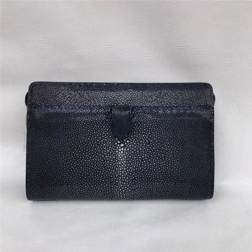 Business Style Authentic Real True Stingray Skin Mens Passcode Clutch Bag Genuine Exotic Leather Male ZIP Wristlets Card Purse