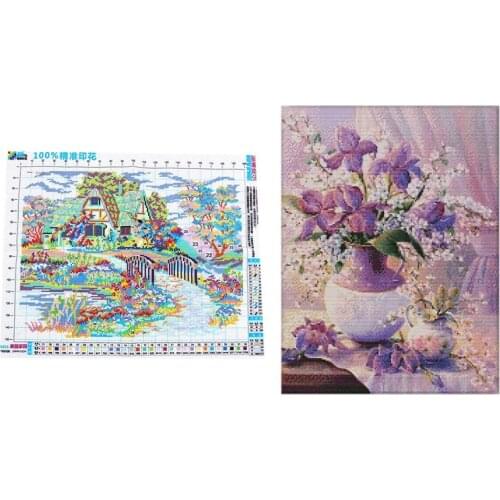 2 Set DIY Cross Stitch Set Embroidery Kit Cross-Stitching Home Decoration, 59X45CM & 36X46CM