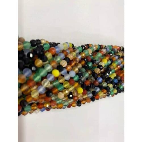 AAA natural colored agate sphere cut 2mm / 3mm / 4mm gem jewelry DIY boutique 38cm long