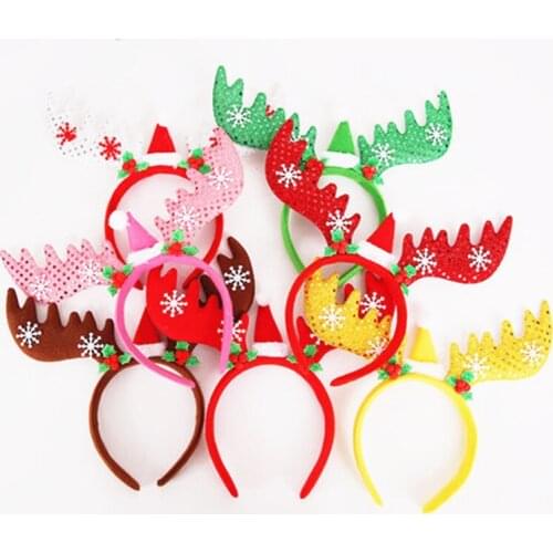 2021 new Christmas headband sequined antlers Christmas hat Christmas performance props children adult headband toys