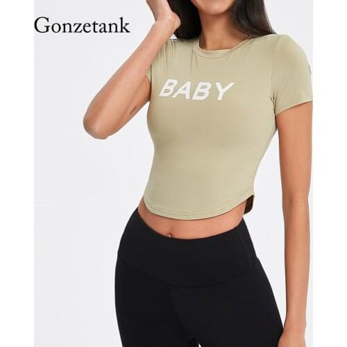2021 New Womens Yoga Sportswear Nude Sports T-shirt Female Letters Slim Slimming Yoga Running Short-sleeved Activewear Tops