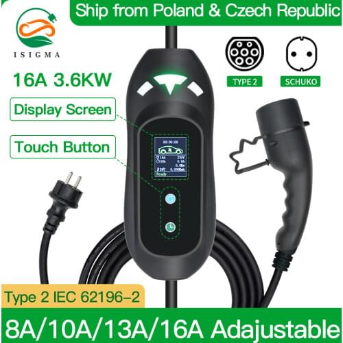 16A Single phase Type 2 EV Charging Box Cable IEC 62196-2 CEE Plug Portable Electric Vehicle Car Charger EVSE Charging Station