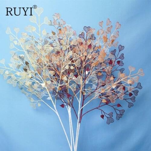 Peach Heart Leaf Artificial Flower Plant Wedding Hotel Guide Flower Decorative Floral Photography Props Home Flower Arrangement