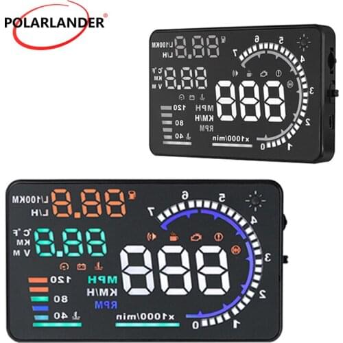Scanner Speed Warning 3.5 inch display brand new Car Head Up Display LED Windscreen Projector HUD OBD2 A8 5.5" HUD