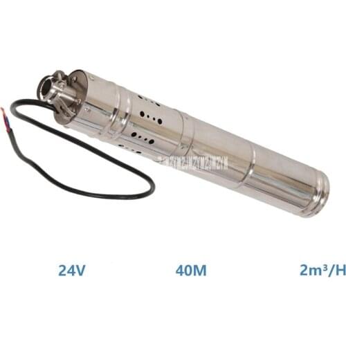 S242T-40 Solar Screw Pump DC 24V Lift 40m Flow 2000L/H Stainless Steel Pump Household Garden Fountain Solar Submersible Pump