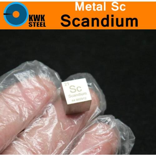 Sc Scandium Cube Bulk Glass Seal Pure 99.9% Periodic Table of Rare-earth Metal Elements for DIY Research Study School Education
