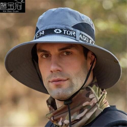 Sun Hat XBG-9203 Summer Fisherman Cap Letter Sports Hat Men Women Boonie Hat Uv-protection Outdoor Hiking Cap