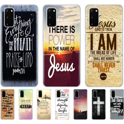 Silicon Case For samsung galaxy S20 PLUS Ultra S10 lite Phone Cover For note 10 plus lite Case Christian Jesus Bible Verse
