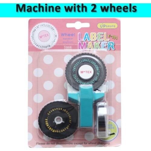 Blue Color MoTex E101 add 2 wheels Printer Mini DIY Hand for dymo 3D embossing manual Tape Typewriter lettering machine