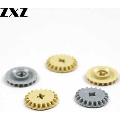 Gear 20 Tooth Bevel Cross Hole z20 2.1x0.4CM Non-toxic Plastic Building Blocks Bricks DIY Toys Technical Part 32198 100pcs