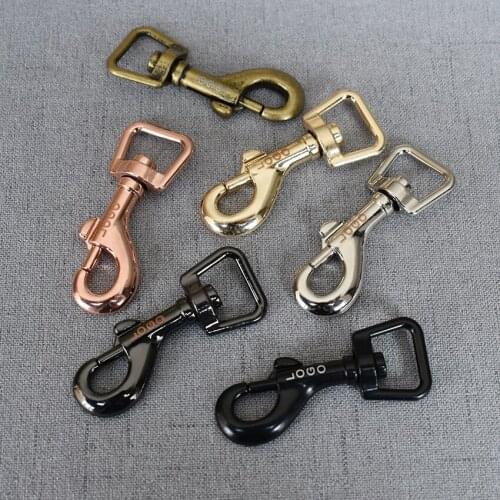 100 Pcs/Lot 15mm Metal Oval Zinc Alloy Snap Hook DIY Provide Laser Engraving Service Customize LOGO 7 Colour Part Accessories