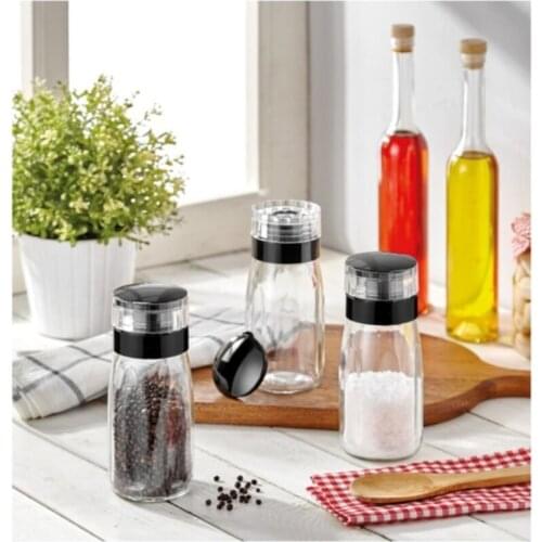 2 pcs Glass Cups Salt & pepper Grinder Mill