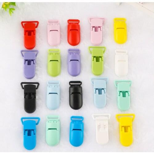 Sunrony 20Pcs Colorful Plastic Pacifier Clips Baby Nursing Necklace Safe Toys Accessories DIY Pacifier Chain Clamps