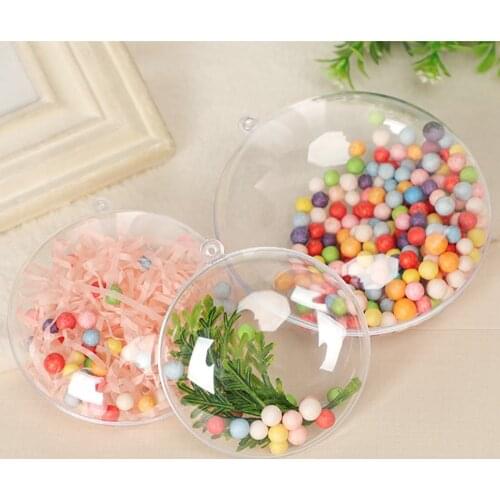 20pcs Christmas Tree Balls Clear Flat Ball Ornaments for Wedding Patry DIY Famliy Photo Hanging New Year Gifts Home Decoration