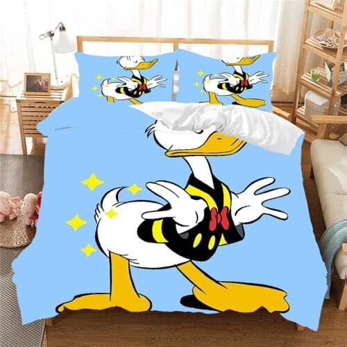 3D Daisy Donald Duck Bedding Set Polyester Children Girl Duvet Cover Comforter Bedding Sets Queen Size Bedding Set