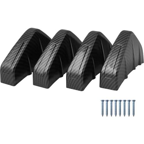 4pcs Car Universal Spoiler Diffuser Protective Shell Shark Fin Bumper Chassis Auto General PP Exterior Decoration Accessories