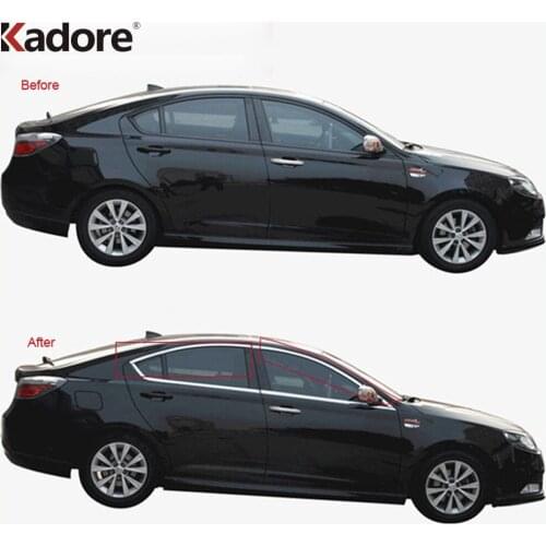 For Hyundai Verna Solaris 2010 2011 2012 Stainless Steel Upper Rear Window Cover Trim Molding Strip Car Styling Accessories 6pcs