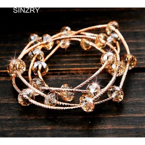 SINZRY New Classic design pure handmade DIY multi layer Genuine imported crystal personality charm bracelets jewelry gift