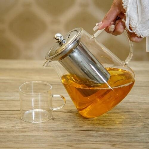 Tea Infuser Pot Heat-resistant Glass Teapot Cup With Filter Flower Tea Pot Oolong Puer Kettle Glass Coffee Tea Pot 1300Ml