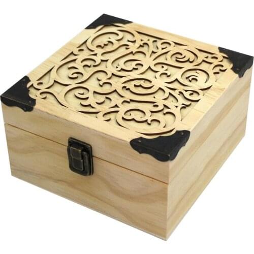 25 Slot Essential Oil Bottle Wooden Storage Box Wood Aromatherapy Organizer Classical Carving Process Essential Oil Storage Box