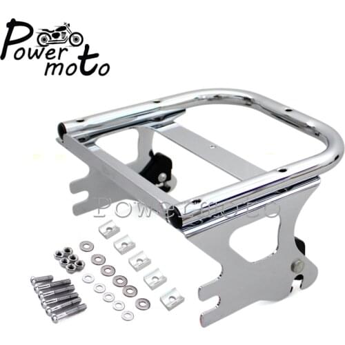 Chrome Detachable Tour Pak 2-UP Luggage Rack For Harley Touring Road King Street Electra Road Glide FLHR FLHT FLHX FLTR