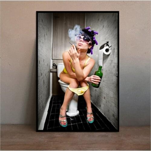 Smoking Girl Print Canvas Painting Wall Art Picture for Living Room Home Decor