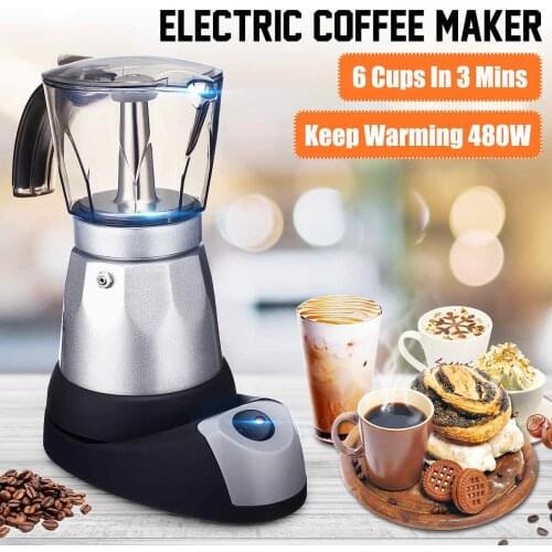400W Espresso Italian Mocha Maker Coffee Percolators Electric Moka Pot Portable Electric Office Coffee Maker 110/220V EU/US Plug