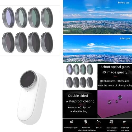 Lens Filter Kit UV CPL Neutral Density ND4 ND8 ND16 ND32 STAR Multi-Coated Fit for Insta360 GO 2 Action Camera 1 Set