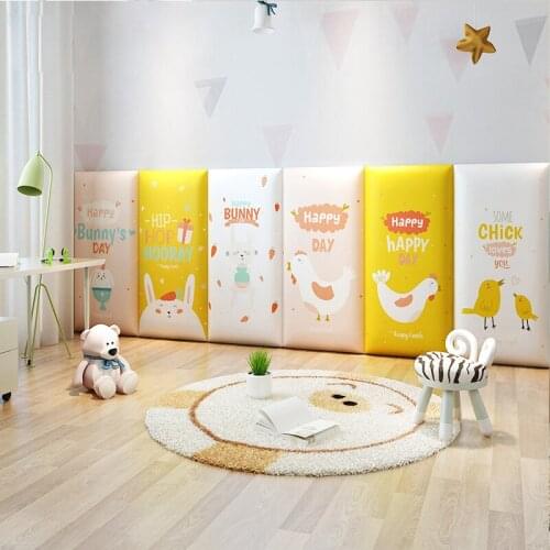 Bed Headboards Cartoon Animal Kids Bedroom Decor 3d Sticker Anti-Collision Tatami Bedhead Soft Pack Board Foam Stickers
