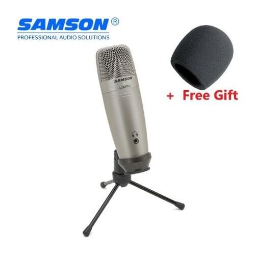 Samson C01u Pro Usb Studio Hypercardiod Microphone Real-time Monitoring Large Diaphragm Condenser Microphone Plug & Play Stand