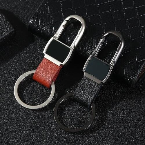 Fashion Creative metal leather custom keychain New Metal Waist Hanging KeyChain Gift Key Ring jewelry For mini Cooper logo Car