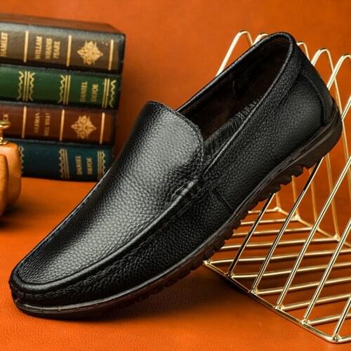 Top Quality Mens Loafers Soft Cow Genuine Leather Mens Shoes Luxury Loafer For Men Business Moccasins Handmade Driving Footwear