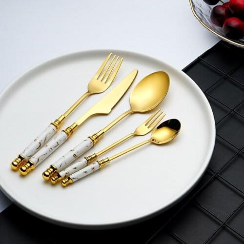 5pcs Western Cutlery Set Tableware Set Stainless Steel Dinnerware Black Spoon Fork Knife Dinner Set Complete Home Flatware