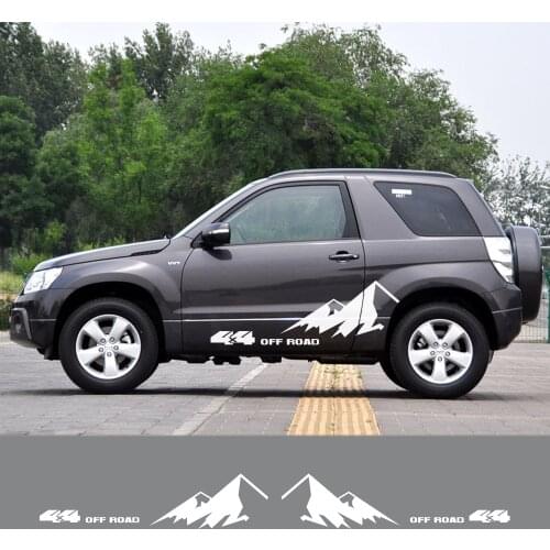 4PCS Car Door Body Decals Stickers For Suzuki Grand Vitara AT MT 4X4 OFF ROAD Climber Graphics Car Both Side Auto Accessories