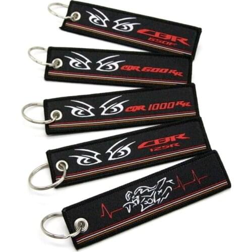 For Honda CBR125R CBR600RR CBR1000RR CBR650F New 2019 Motorcycle Key Chain Woven Key Ring Tag Label Chain Black Car Keychain