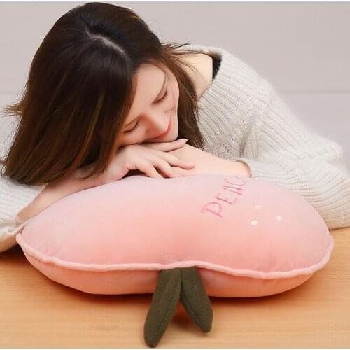 45cm Cute Fruit Green Pear Pink Peach Orange Plush Toys Lovely Dolls Kawaii Stuffed Soft for Birthday Valentine Christmas Gift