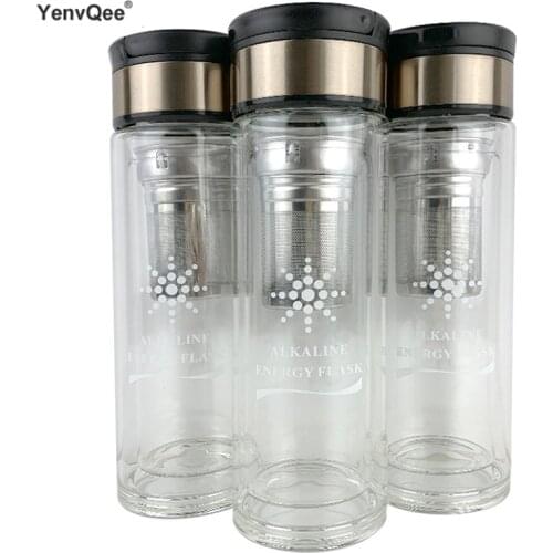 YenvQee 380ML Portable Quantum Alkaline Water Flask Filtered Water Bottle Ionizer (Increase the PH UP to 9.5