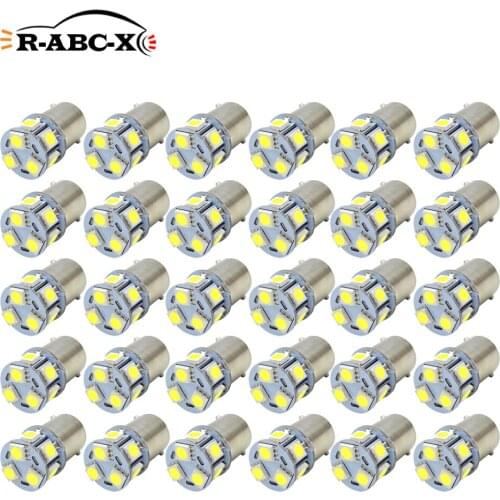 RUIANDSION 30Pcs 1156 P21W BA15S BA15D 1146 BAY15D 1157 P21/5W BAU15S PY21W 5050SMD 9LEDS 6V-30V 12V 24V Car Reverse Tail Light