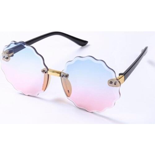 Kids Toddler Peach Heart Shape Sunglasses Summer Sweet UV Protection Frameless Vintage Sun Glass for Children Boys Girls