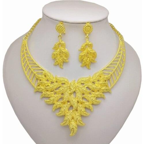 Bridal Gift Nigerian Wedding African Beads Jewelry Set Nigerian Wedding Dubai Gold Jewelry Sets African Big Jewelry Set