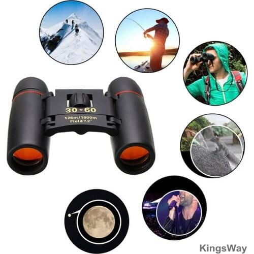 30x60 Zoom Telescope Folding Binoculars With Low Light Night Vision For Outdoor Bird Watching Travelling Hunting Camping 1000M