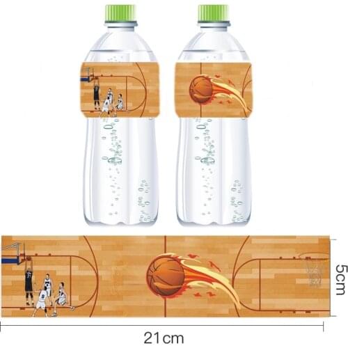 Basketball Party Decor 12pcs/lot Basketball Pitch Water Bottle Wine Labels Waterproof Candy Bar Wrapper Sticker Birthday Party
