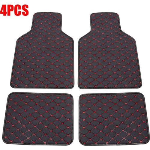 4Pcs Universal Car Floor Mats Foot Pads Interior Automobiles Carpets Waterproof Mat Auto Rugs Goods Accessories Covers Pedals