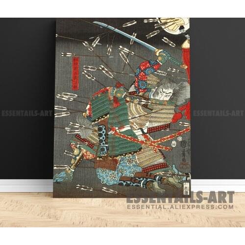 Japanese style Samurai painting vintage Canvas Wall Art Painting Decor Bedroom study Living kid Room Home Decoration Prints