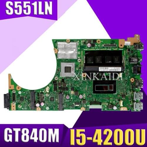 XinKaidi S551LN Laptop motherboard for ASUS S551LB S551LN S551LD S551L Test original mainboard 4G RAM I5-4200U GT840M-2G