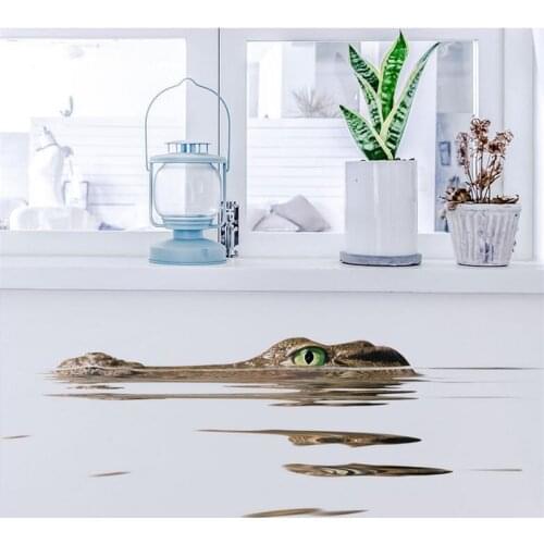 Vivid diving crocodile 3D wall sticker for childrens room, living room bedroom wall decoration Creative stickers