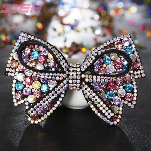 Bow hairpin headdress fashion Crystal Fairy Super Fairy spring clip hair accessories top clip full drill hairpin headdress