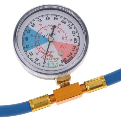 1/4'' SAE R134A To R12/R22 Car A/C Refrigerants Recharge Hose Pipe W/ Gauge 350PSI Car Accessories
