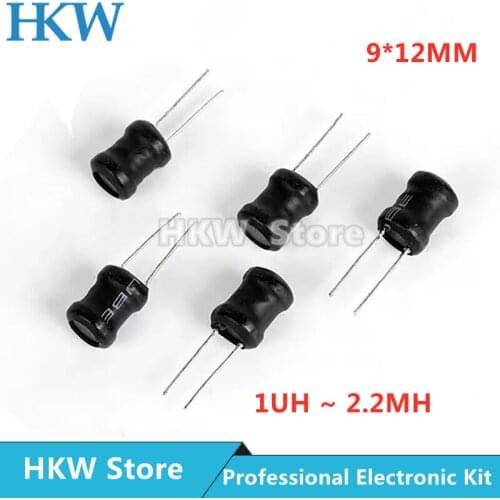 10pcs DIP Power Inductor Coil 9*12mm 2.2UH 4.7UH 10uH 22uH 100uH 150uh 220uH 330uH 470uH 1MH 2.2MH 4.7MH 10MH Inductance 2 Pins