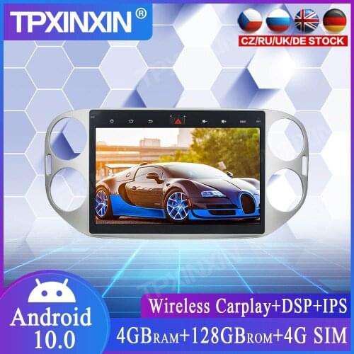 128GB Android 10.0 For VW Tiguan 2013-2015 Car Multimedia Player GPS Navigation Head Unit Auto Radio Audio Stereo Tape Recorder